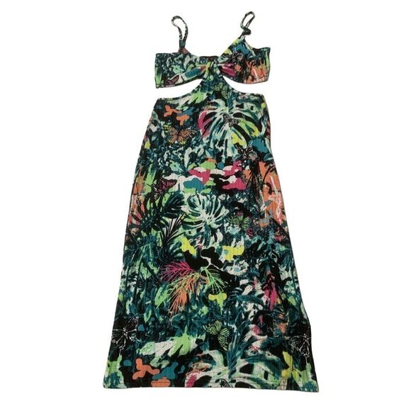 Floral Patterned Cut Out Dress - Picture 1 of 5